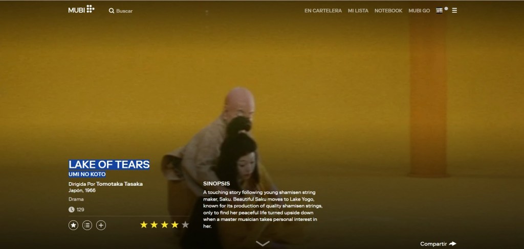 湖の琴/ Koto—The Lake of Tears (1966)  dir, Tomotaka Tasaka&nbsp;★★★★