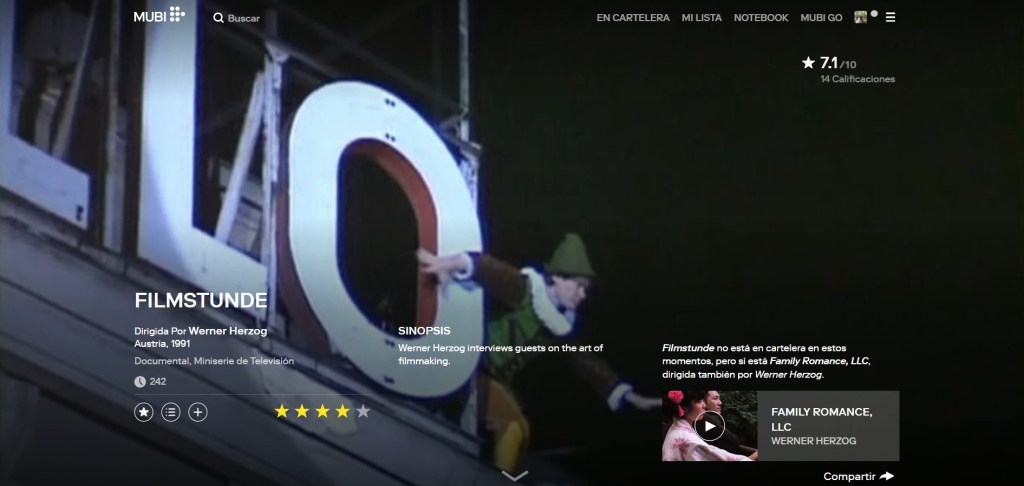 Filmstunde/Film Hour (1991) dir, Werner Herzog
&nbsp;★★★½