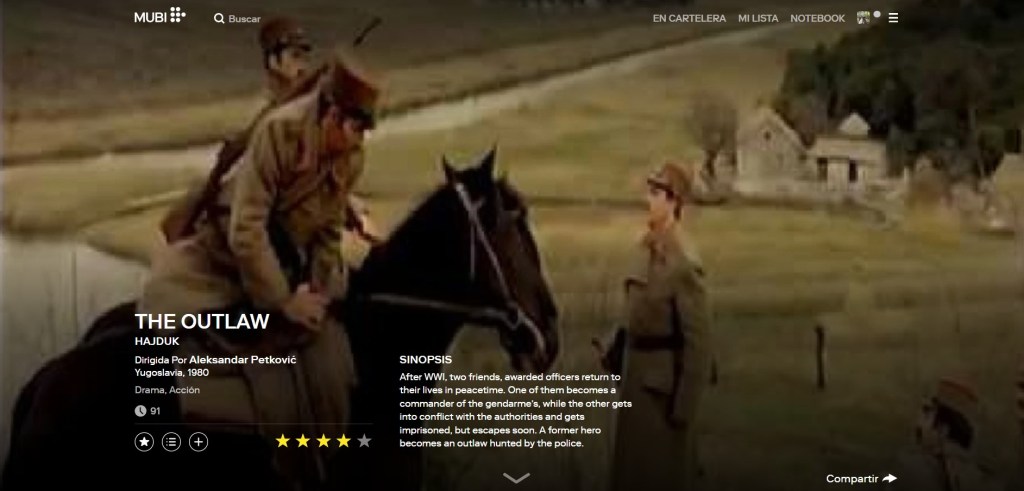 Hajduk/ The Outlaw (1980) dir, Aleksandar Petković&nbsp;★★★★